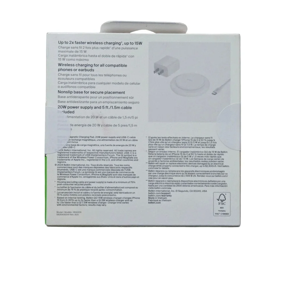 N8. Belkin Magnetic Fast Wireless‎ Charging Pad 15W - W/MagSafe Qi2-Certified